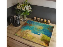 Banjado Schneidebretter|Herde<Herdabdeckplatte Glas 1 Teilig 60x52CM Schneidebrett Herdabdeckung Mit Motiv Patina