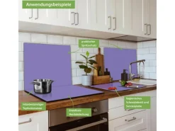 Banjado Schneidebretter|Herdabdeckungen<Herdabdeckplatte Glas 1 Teilig 60x52CM Schneidebrett Herdabdeckung Mit Motiv Lavendel