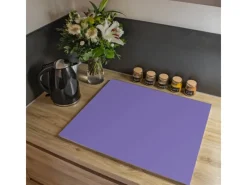 Banjado Schneidebretter|Herdabdeckungen<Herdabdeckplatte Glas 1 Teilig 60x52CM Schneidebrett Herdabdeckung Mit Motiv Lavendel