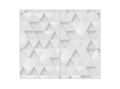Banjado Herde|Kochfelder<Herdabdeckplatte Glas 2 Teilig Je 30x52CM Schneidebrett Herdabdeckung Mit Motiv Weisse Dreiecke