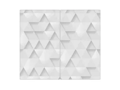 Banjado Herde|Kochfelder<Herdabdeckplatte Glas 2 Teilig Je 30x52CM Schneidebrett Herdabdeckung Mit Motiv Weisse Dreiecke