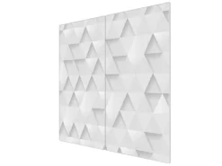 Banjado Herde|Kochfelder<Herdabdeckplatte Glas 2 Teilig Je 30x52CM Schneidebrett Herdabdeckung Mit Motiv Weisse Dreiecke