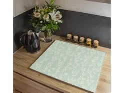 Banjado Schneidebretter|Herdabdeckungen<Herdabdeckplatte Glas 1 Teilig 60x52CM Schneidebrett Herdabdeckung Mit Motiv Vintage Ranke