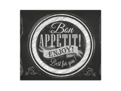 Banjado Herdabdeckungen|Herde<Herdabdeckplatte Glas 1 Teilig 60x52CM Schneidebrett Herdabdeckung Mit Motiv Bon Appetit
