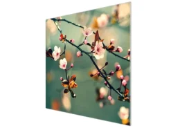 Banjado Schneidebretter|Herdabdeckungen<Herdabdeckplatte Glas 1 Teilig 60x52CM Schneidebrett Herdabdeckung Mit Motiv Japankirsche