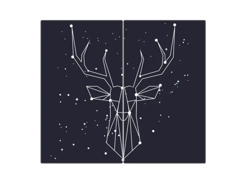 Banjado Herdabdeckplatte Glas 2 Teilig Je 30x52CM Schneidebrett Herdabdeckung Mit Motiv Sternbild Hirsch< Schneidebretter|Herdabdeckungen