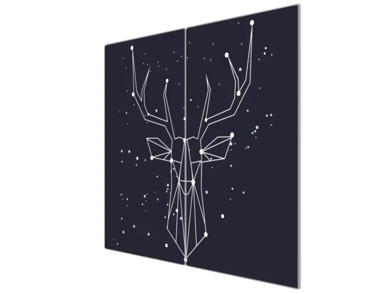 Banjado Herdabdeckplatte Glas 2 Teilig Je 30x52CM Schneidebrett Herdabdeckung Mit Motiv Sternbild Hirsch< Schneidebretter|Herdabdeckungen