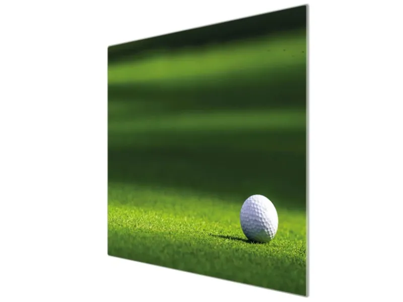 Banjado Schneidebretter|Herdabdeckungen<Herdabdeckplatte Glas 1 Teilig 60x52CM Schneidebrett Herdabdeckung Mit Motiv Einsamer Golfball