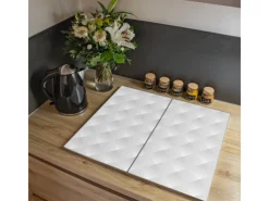 Banjado Herde|Kochfelder<Herdabdeckplatte Glas 2 Teilig Je 30x52CM Schneidebrett Herdabdeckung Mit Motiv In Out