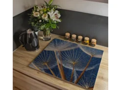 Banjado Herdabdeckplatte Glas 2 Teilig Je 30x52CM Schneidebrett Herdabdeckung Mit Motiv Verblüht< Schneidebretter|Herdabdeckungen