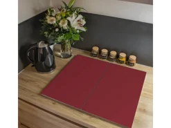 Best Banjado Herdabdeckplatte Glas 2 Teilig Je 30x52CM Schneidebrett Herdabdeckung Mit Motiv Burgund