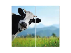 Banjado Herdabdeckplatte Glas 2 Teilig Je 30x52CM Schneidebrett Herdabdeckung Mit Motiv Neugierig< Schneidebretter|Herdabdeckungen
