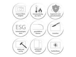Banjado Herdabdeckplatte Glas 1 Teilig 60x52CM Schneidebrett Herdabdeckung Mit Motiv Muster Herzen< Schneidebretter|Herdabdeckungen