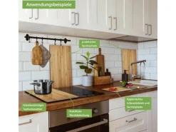 Outlet Banjado Herdabdeckplatte Glas 2 Teilig Je 30x52CM Schneidebrett Herdabdeckung Mit Motiv Bambusholz