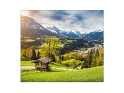Banjado Schneidebretter|Herdabdeckungen<Herdabdeckplatte Glas 1 Teilig 60x52CM Schneidebrett Herdabdeckung Mit Motiv Berchtesgadener Land