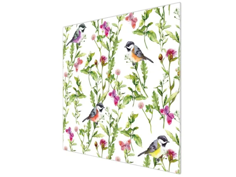 Banjado Herdabdeckplatte Glas 1 Teilig 60x52CM Schneidebrett Herdabdeckung Mit Motiv Meisen Im Klee< Herdabdeckungen|Herde