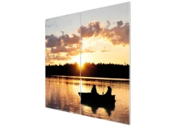 Banjado Schneidebretter|Herdabdeckungen<Herdabdeckplatte Glas 2 Teilig Je 30x52CM Schneidebrett Herdabdeckung Mit Motiv Angler