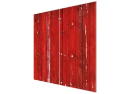 Banjado Schneidebretter|Herdabdeckungen<Herdabdeckplatte Glas 2 Teilig Je 30x52CM Schneidebrett Herdabdeckung Mit Motiv Rote Holzlatten