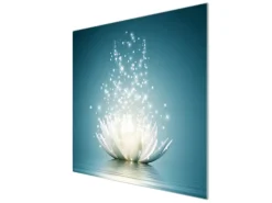 Banjado Schneidebretter|Herdabdeckungen<Herdabdeckplatte Glas 1 Teilig 60x52CM Schneidebrett Herdabdeckung Mit Motiv Magische Lotusblüte