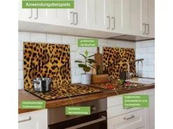 Banjado Herdabdeckplatte Glas 1 Teilig 60x52CM Schneidebrett Herdabdeckung Mit Motiv Leopard< Schneidebretter|Herdabdeckungen