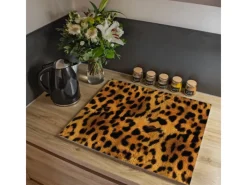 Banjado Herdabdeckplatte Glas 1 Teilig 60x52CM Schneidebrett Herdabdeckung Mit Motiv Leopard< Schneidebretter|Herdabdeckungen