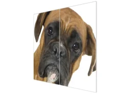 Banjado Herde|Kochfelder<Herdabdeckplatte Glas 2 Teilig Je 30x52CM Schneidebrett Herdabdeckung Mit Motiv Boxer