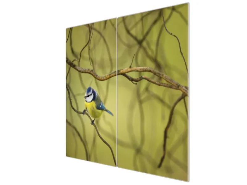 Banjado Herdabdeckplatte Glas 2 Teilig Je 30x52CM Schneidebrett Herdabdeckung Mit Motiv Blaumeise Im Baum< Schneidebretter|Herde