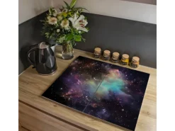 Banjado Herdabdeckplatte Glas 2 Teilig Je 30x52CM Schneidebrett Herdabdeckung Mit Motiv Im Weltall 2< Schneidebretter|Herdabdeckungen