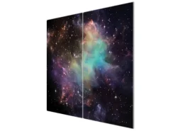 Banjado Herdabdeckplatte Glas 2 Teilig Je 30x52CM Schneidebrett Herdabdeckung Mit Motiv Im Weltall 2< Schneidebretter|Herdabdeckungen