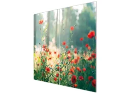 Banjado Herdabdeckplatte Glas 2 Teilig Je 30x52CM Schneidebrett Herdabdeckung Mit Motiv Waldmohn< Schneidebretter|Herde