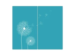 Banjado Schneidebretter|Herdabdeckungen<Herdabdeckplatte Glas 2 Teilig Je 30x52CM Schneidebrett Herdabdeckung Mit Motiv Pusteblume 4