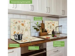 Banjado Herdabdeckplatte Glas 1 Teilig 60x52CM Schneidebrett Herdabdeckung Mit Motiv Waldtiere< Schneidebretter|Herdabdeckungen