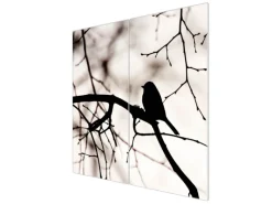 Banjado Herdabdeckungen|Schneidebretter<Herdabdeckplatte Glas 2 Teilig Je 30x52CM Schneidebrett Herdabdeckung Mit Motiv Früher Vogel