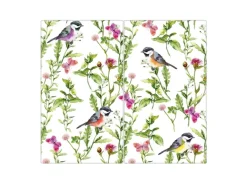 Outlet Banjado Herdabdeckplatte Glas 2 Teilig Je 30x52CM Schneidebrett Herdabdeckung Mit Motiv Meisen Im Klee
