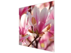 Banjado Herdabdeckplatte Glas 2 Teilig Je 30x52CM Schneidebrett Herdabdeckung Mit Motiv Magnolia< Schneidebretter|Herde