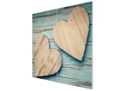 Banjado Herdabdeckplatte Glas 2 Teilig Je 30x52CM Schneidebrett Herdabdeckung Mit Motiv Holz Herzen< Herde|Schneidebretter