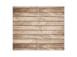 Online Banjado Herdabdeckplatte Glas 2 Teilig Je 30x52CM Schneidebrett Herdabdeckung Mit Motiv Blasse Holzlatten