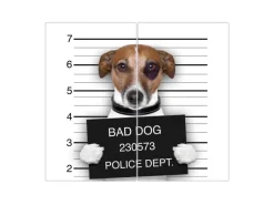 Banjado Herdabdeckplatte Glas 2 Teilig Je 30x52CM Schneidebrett Herdabdeckung Mit Motiv Bad Dog Jack Russel< Schneidebretter|Herde