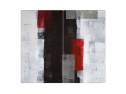 Banjado Herdabdeckplatte Glas 2 Teilig Je 30x52CM Schneidebrett Herdabdeckung Mit Motiv Abstrakt Rot< Schneidebretter