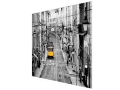 Banjado Herdabdeckplatte Glas 2 Teilig Je 30x52CM Schneidebrett Herdabdeckung Mit Motiv Lissabon< Schneidebretter|Herdabdeckungen