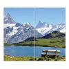 Clearance Banjado Herdabdeckplatte Glas 2 Teilig Je 30x52CM Schneidebrett Herdabdeckung Mit Motiv Alpen