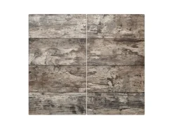 Best Banjado Herdabdeckplatte Glas 2 Teilig Je 30x52CM Schneidebrett Herdabdeckung Mit Motiv Alte Planken