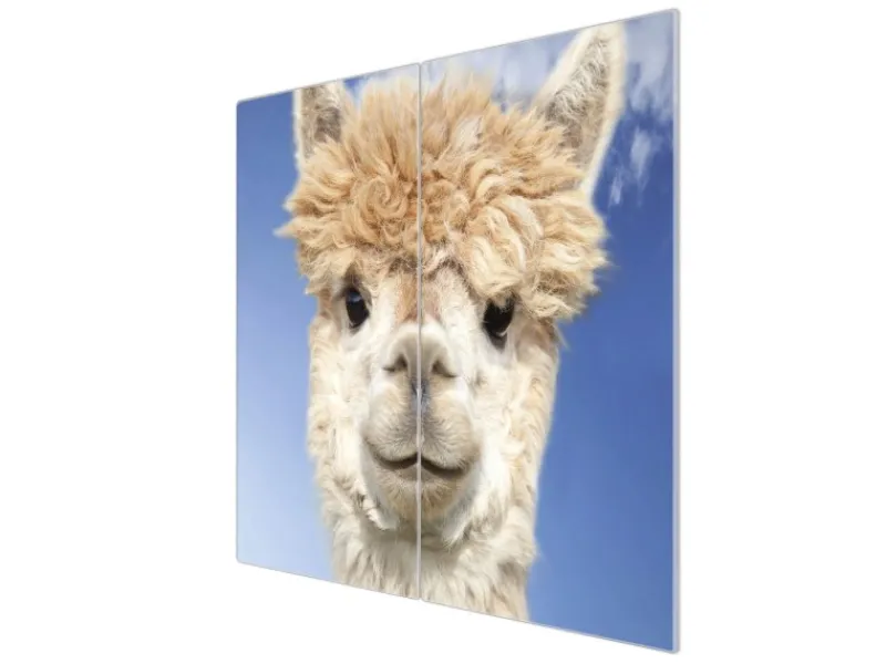 Online Banjado Herdabdeckplatte Glas 2 Teilig Je 30x52CM Schneidebrett Herdabdeckung Mit Motiv Lama