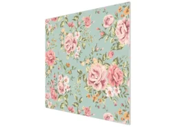 Hot Banjado Herdabdeckplatte Glas 1 Teilig 60x52CM Schneidebrett Herdabdeckung Mit Motiv Altrosa Blume
