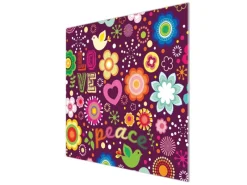 Banjado Herdabdeckplatte Glas 1 Teilig 60x52CM Schneidebrett Herdabdeckung Mit Motiv Love And Peace< Schneidebretter|Herdabdeckungen