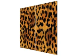Banjado Schneidebretter|Herdabdeckungen<Herdabdeckplatte Glas 2 Teilig Je 30x52CM Schneidebrett Herdabdeckung Mit Motiv Leopard