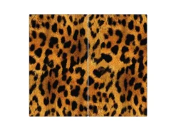 Banjado Schneidebretter|Herdabdeckungen<Herdabdeckplatte Glas 2 Teilig Je 30x52CM Schneidebrett Herdabdeckung Mit Motiv Leopard