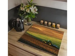 Banjado Herdabdeckplatte Glas 1 Teilig 60x52CM Schneidebrett Herdabdeckung Mit Motiv Pflügen< Herdabdeckungen|Kochfelder