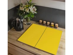 Banjado Herdabdeckplatte Glas 2 Teilig Je 30x52CM Schneidebrett Herdabdeckung Mit Motiv Sonnengelb< Herdabdeckungen|Herde