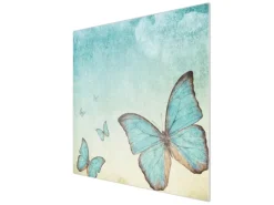 Banjado Herdabdeckplatte Glas 1 Teilig 60x52CM Schneidebrett Herdabdeckung Mit Motiv Blaue Schmetterlinge< Herde|Kochfelder